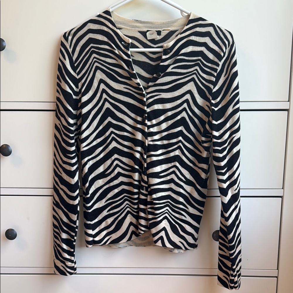 J.Crew Zebra Print Cardigan Top